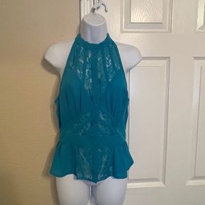 Bebe Sleeveless Lace Peplum Top; Size X-small-Never worn